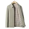 Ropa de hombre de calidad para dropshipping chaqueta con cuello para hombre 100% algodón puro con forro de cuadros pequeños [stock disponible a largo plazo]