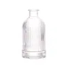 Botella de Aromaterapia de Vidrio con Patrón Vertical Romano 50ml100ml Difusor de Ratán sin Fuego Botella Vacía de Fragancia para Hotel