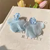 Aretes de Borla con Flor de Tela de Aguja de Plata, Estilo Vacaciones en la Playa, Aretes de Moda y Dulces, Lujo Ligero y de Alta Gama, Aretes Únicos