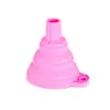 Embudo mini plegable retráctil, dispensador de aceite para el hogar, embudo de silicona de boca ancha para verter aceite, embudo de tamaño pequeño