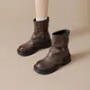 Botas Martin para Mujer 2026 Nuevo Estilo Otoño Botines Melard Apilados Botas Marrones de Suela Gruesa Botas Vaqueras Occidentales