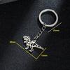Acero Inoxidable Europeo y Americano Nuevo Hueco Origami Dibujo Animado Pequeño Dinosaurio Colgante Llavero Accesorio de Joyería Cadena Colgante Venta al por Mayor