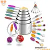 Popular Juego de Tazas y Cucharas Medidoras de Acero Inoxidable, Cuchara para Salsa, Herramientas de Repostería, Cuchara Medidora Multifuncional con Escala