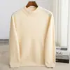 Outono e Inverno Novo Tricô Masculino 100% Lã Gola Alta Meia Camada de Base Amiga da Pele Versátil Moda Masculina Suéter Casual de Lã