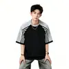 Camiseta de Manga Corta Pesada de Algodón Puro de Marca de Moda para Pareja de Verano, Ajuste Holgado para Hombre, Estilo Americano, Media Manga, Top Deportivo Versátil a la Moda