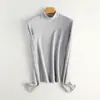 Camiseta básica feminina com absorção de umidade e respirável, nova roupa íntima antibacteriana para outono e inverno, corte justo, pode ser usada como camada externa, camiseta de manga longa para mulheres