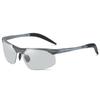 Gafas de sol polarizadas para hombre, de metal, con montura media, para conducir, deportes al aire libre, ciclismo, conducción, de aluminio y magnesio, 8177