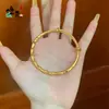 Estilo Xiaohongshu Novo Estilo Chinês Pulseira de Empurrar e Puxar com Juntas de Bambu Banhada a Ouro, Única e Simples, Moda de Nicho, Joias de Alto Padrão para o Dia a Dia