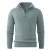2026 Comércio Exterior Amazônia Europeu e Americano Gola Alta Meio Zíper Suéter de Tricô Masculino Casual Quente Camada Base Roupas Masculinas