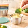 Mini Tazón para Salsa de Acero Inoxidable con Tapa, Tazón para Condimentos, Tazón para Condimentos de Cocina Doméstica, Pequeño Tazón para Porcionar Salsa