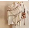 2026 Novo Lenço Quadrado de Lã Verão Feminino Lã Tingida em Fio Listrado Estilo Fino para Todas as Estações Personalizado de Fábrica