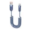 Cable de carga Toocki corazón mil millones para coche 1.8 metros azul línea de resorte 100W doble C línea de datos apto para toda la serie de Apple 15