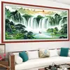 Pintura China con Motivo de Fortuna Auspiciosa, Pintura de Paisaje Autoadhesiva para Pegatinas de Pared de Oficina y Estudio, Pintura Decorativa Estéreo 3D del Sol Naciente