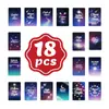 Tarjetas Románticas Modelo Nuevo Transfronterizas de 18 Piezas Cielo Estrellado, Decoración de Diario de Mensajes Luz de Estrella, Adornos de Escritorio, Tarjetas Pequeñas Soñadoras al por Mayor