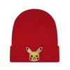 Gorro de Punto Tejido Cálido de Invierno Bordado de Pikachu Gorro de Lana de Color Sólido Transfronterizo Gorro Cálido a Prueba de Viento para Protección de Orejas de Hombre