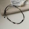 Pulsera de Cuentas de Plata Tejida Negra de Plata Esterlina S925 Simple Estilo Chino Nuevo Diseño de Moda Nacional Pulsera Tejida a Mano
