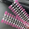 Arte de Unhas Unhas Usáveis Produto Acabado Olho de Gato Luxo Puro Destacável Estilo Francês Pontas de Unha Pré-Fabricadas 30 Peças Exclusivamente para Exportação Transfronteiriça