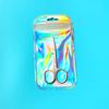 Bolsa opp acero inoxidable tijeras de punta redonda para vello nasal belleza ceja seguridad tijeras pequeñas pegatinas para párpado doble tijeras de belleza