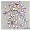 Joias de unha mistas atacado tamanho grande pequeno vidro cor champanhe aurora diamante formato especial acessório de unha diy