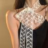 Bufanda Larga Estrecha Delgada de Seda Estilo Francés para Cuello de Mujer Bufanda de Lujo Ligero de Alta Gama Nuevo Resorte y Verano Cinta de Encaje Decorativa Cinturón