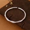 Joias Banhadas a Prata Novas, Pulseira de Prata Estilo Antigo para Mulheres, Pulseira de Prata Nicho Estilo Jovem Banhada a Prata, Bracelete Aberto de Prata, Joias de Prata