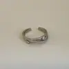 Anillo Abierto Estilo Francés Café Oro Microincrustado para Mujer, Anillo de Dedo Índice de Lujo Ligero de Gama Alta, Anillo Apilable de Nicho Oro Champagne