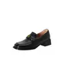 Mocasines cómodos de suela blanda a la moda de estilo británico con tacón grueso de 3.5 cm, zapatos nuevos vintage de punta cuadrada para mujer para primavera y otoño