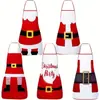 Nuevo juego de delantales con estampado digital navideño transfronterizo, juego de elfo navideño, venta al por mayor y personalización de artículos para fiestas navideñas