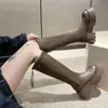Botas Altas hasta la Rodilla para Mujer Petite, Nuevas Botas Altas con Suela Gruesa y Cierre Trasero para Otoño e Invierno 2025, Botas de Montar Adelgazantes
