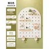 Prateleira de Parede em Madeira Maciça com Painel Perfurado Porta-Objetos Prateleira de Entrada Decoração Atrás da Porta Rack de Armazenamento Display de Armazenamento