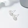 Brincos de Pérola Shijia para Mulheres Retrô Francês Elegantes de Alta Qualidade Febre Mesmo Estilo Brincos Redondos