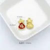 Colgante de la Suerte con Goteo de Aceite Dorado Francés Antiguo Colgante Pulsera DIY Hecha a Mano Accesorios de Joyería