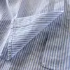 Camisa de Verano 2026 Nueva Elegante de Rayas Azules y Blancas con Cuello de Solapa, de Botones, Manga Corta para Mujer, Corte Ajustado y Versátil