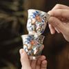 Plata 999 Taza Maestra de Alta Gama Caqui Ruyi Taza Campana Taza de Té Kung Fu Taza para Degustación de Té Lujo Ligero Juego de Té Antiescaldante