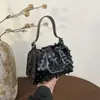 Bolsa de Perlas Linda Estilo Coreano para Mujer, Bolso Nube Único y Elegante, Versátil y Fresco, Bolso Cubo de Hombro Cruzado