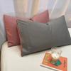 Funda de almohada de algodón cepillado de invierno, funda de almohada de color cálido, simple 48X74cm par individual, algodón estilo japonés