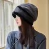 Gorros de Otoño e Invierno para Mujer, Protección Cálida para los Oídos para Ciclismo, Punteras Engrosadas, Gorros de Pelo Tejidos de Felpa, Gorros Tejidos Versátiles