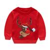 Suéter Infantil com Estampa de Rena e Boneco de Neve de Feliz Natal 2025 Novo Médio e Grande Infantil Casual Gola Redonda Top Roupa Infantil