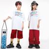 Roupas da moda infantil hip-hop, roupas soltas da moda, marca Fried Street, roupas infantis hip-hop, hip-hop, roupas legais de performance de mesa para meninos e meninas, verão