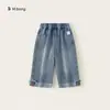 You Bao Roupas Infantis Jeans para Meninas Desenho Animado Calça Longa de Bebê Calça Reta Solta para Crianças Pequenas Calças Infantis Novas Primavera e Outono