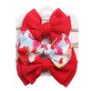 Conjunto de Três Peças de Headwear Infantil Europeu e Americano com Laço Estampado e Faixa de Nylon para Bebês Meninos e Meninas Que Não Danifica o Cabelo