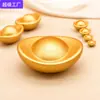 Ornatos populares de imitação de lingote de ouro maciço, tigela de tesouro, decoração de pote de arroz, adereços de lingote de ouro, ornamentos de fundo, artesanato