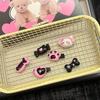 Pasador para el cabello de hueso de gatito rosa y negro Y2K Sexy Corazón Mini Clip de pico de pato Chica Corazón Dibujos animados Tocado Flequillo femenino
