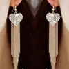 Pendientes S925 Estilo Coreano Combinan con Todo Joyería Larga para Orejas Moda Elegante Elegantes Accesorios para Orejas Pendientes de Borla de Moda Pendientes para Adelgazar el Rostro
