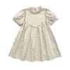 Vestido Floral para Niña con Cuello Alto Plisado Estilo Francés 2026 Estilo Verano Encaje Elegante Mangas Abullonadas Vestido Princesa Vestido Infantil