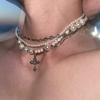 Niche Design Ins Pearl Titanium Steel Long Necklace Várias Formas de Uso Clavícula Cadeia Gargantilha Colar para Homens e Mulheres