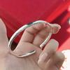 Pulsera Sencilla de Flor de Coche Plata de Ley 9999 Pulsera Sólida Simple de Nicho Círculo Liso Pulsera de Gama Alta Regalo