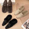 Pantuflas retro para mujer con altura aumentada, calzado de invierno para exteriores 2026, puntera cuadrada, lazo, sin cordones, forradas de felpa, pantuflas de algodón de punta cerrada