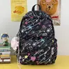 Mochila Graffiti Azul Claro Sal Marina Juguetona y Linda Llena de Vitalidad y Encanto Juvenil, Perfecta para Estudiantes que Salen y Toman Fotos