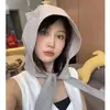 Chapéu de pescador de secagem rápida de orelha de alça Deviruchi bonito estilo japonês para mulheres Primavera e Verão Protetor solar fino e guarda-sol Lenço de cabeça Chapéu